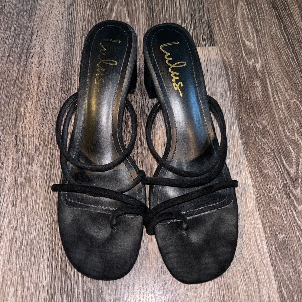 Lulu's Elegant Black Strappy Heels